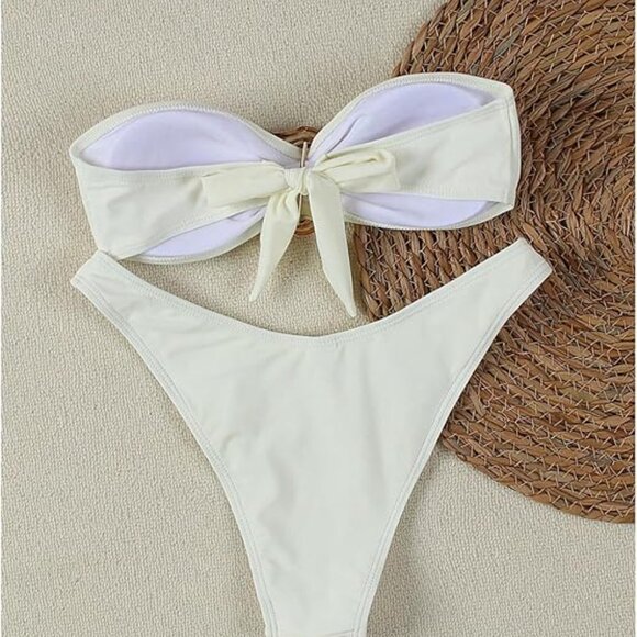 SHENHE Women's 2 Piece Strapless Swimsuits - Picture 2 of 5